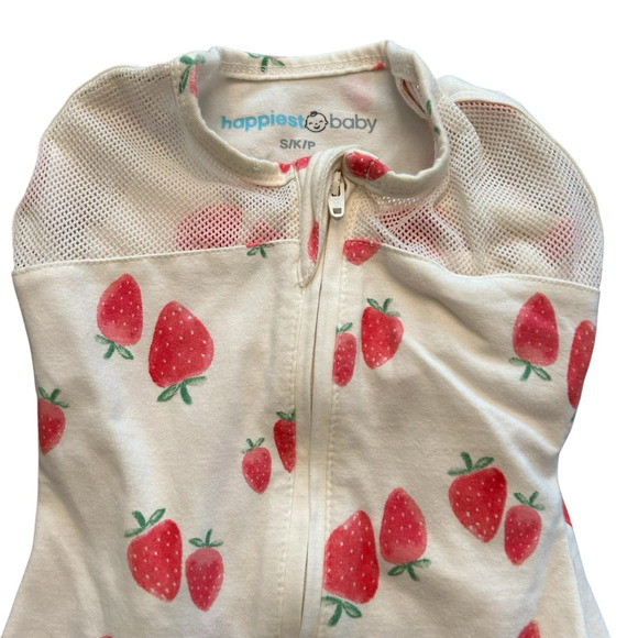 Happiest Baby Snoo Sack Sleep Sack Ivory Strawberries Size Small Baby Girl - Picture 9 of 10